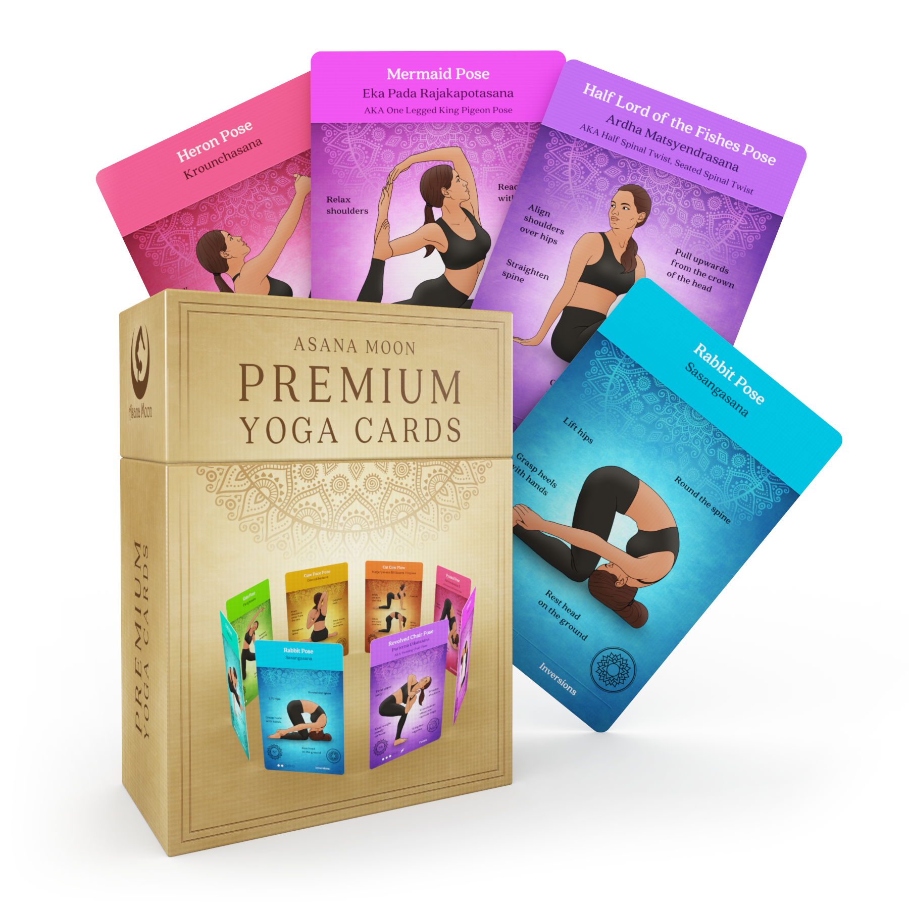 Premium Yoga Cards by Asana Moon Deck with over 120 Yoga Poses Yoga  Sequencing Deck with Yoga Cues and Sanskrit Names for Beginners and  Teachers Unique Yoga Gift for Women or Any